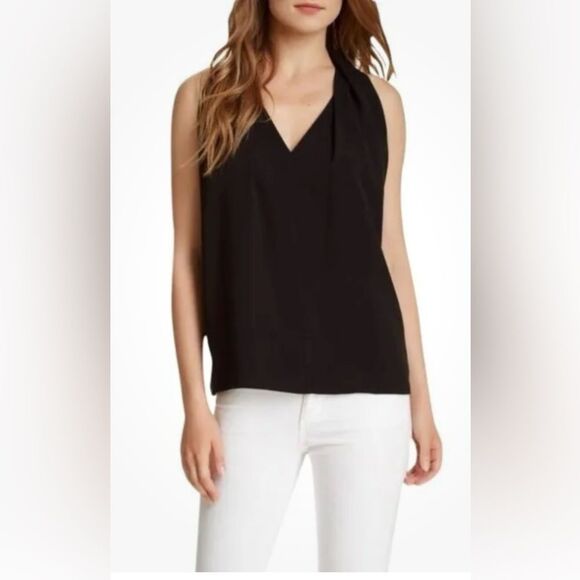DVF Diane Von Furstenberg Women’s Size Small Black Reagan Draped Sleeveless Top - Picture 12 of 12